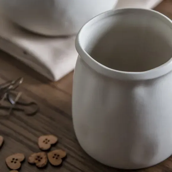 Tahara Milk Churn Stoneware Vase - Cream alternate view