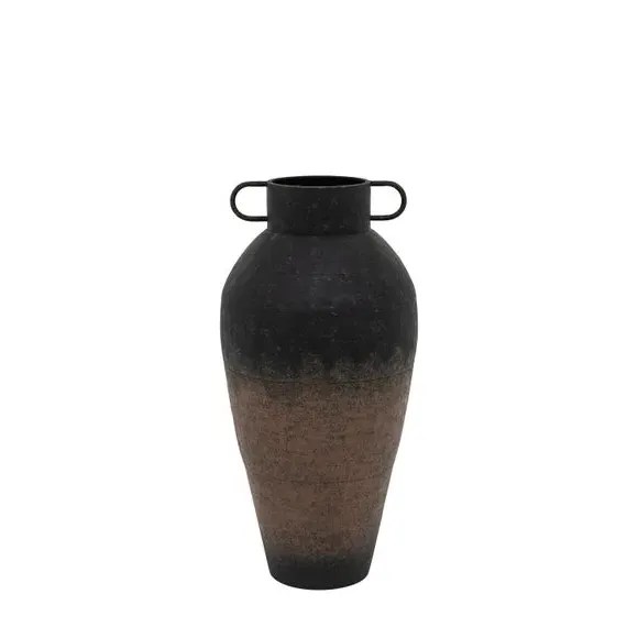 Teide Textured Metal Urn Vase - Black alternate view
