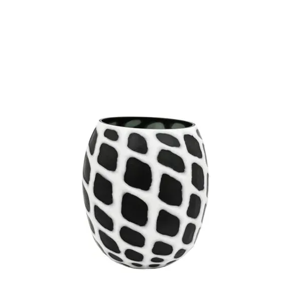 Valencia Hand Blown Carved Glass Vase - Black product