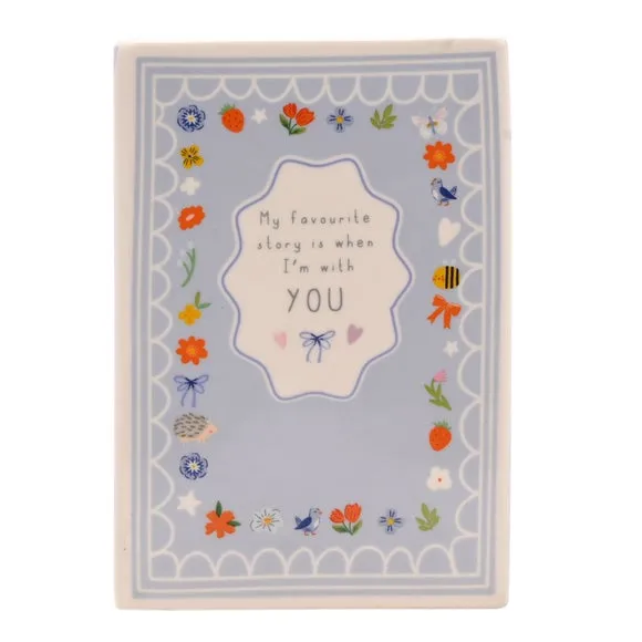 Love Life Book-Shaped Ceramic Vase - Blue alternate view