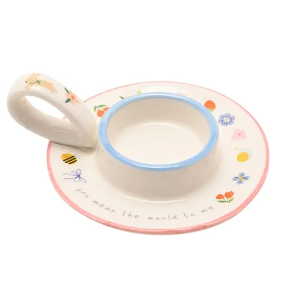 Love Life Ceramic Tealight Holder - White alternate view