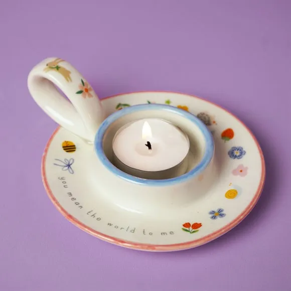 Love Life Ceramic Tealight Holder - White product