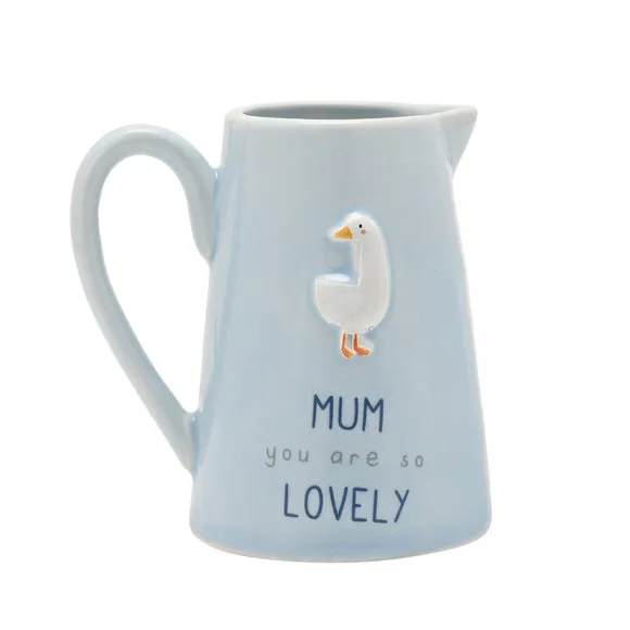 Love Life Mum Embossed Ceramic Jug - Blue alternate view