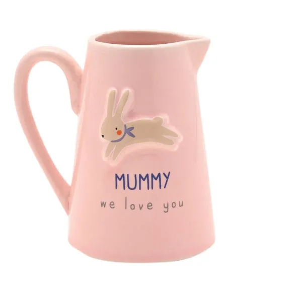 Love Life Mummy Embossed Ceramic Jug - Pink alternate view