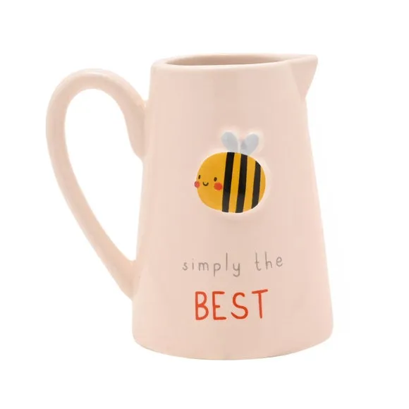 Love Life Simply The Best Embossed Ceramic Jug - White alternate view