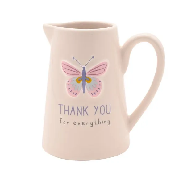 Love Life Thank You Embossed Ceramic Jug - White product