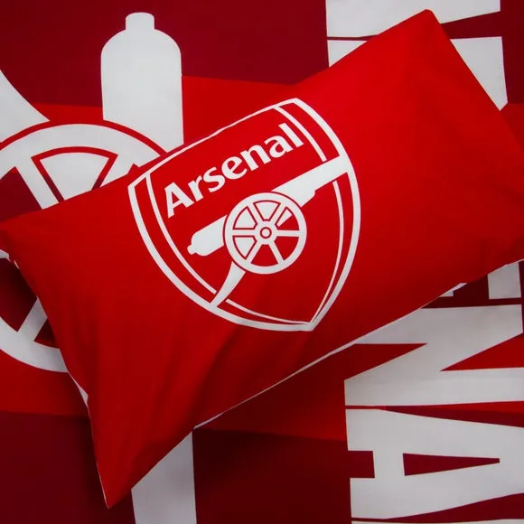 Arsenal Lightning Reversible Duvet Cover & Pillowcase Set - Red, Polycotton alternate view