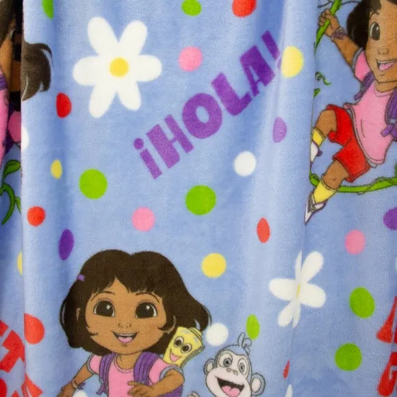 Dora Hola Fleece Blanket - Blue, Polyester alternate view