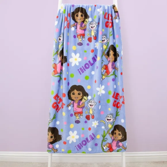 Dora Hola Fleece Blanket - Blue, Polyester product