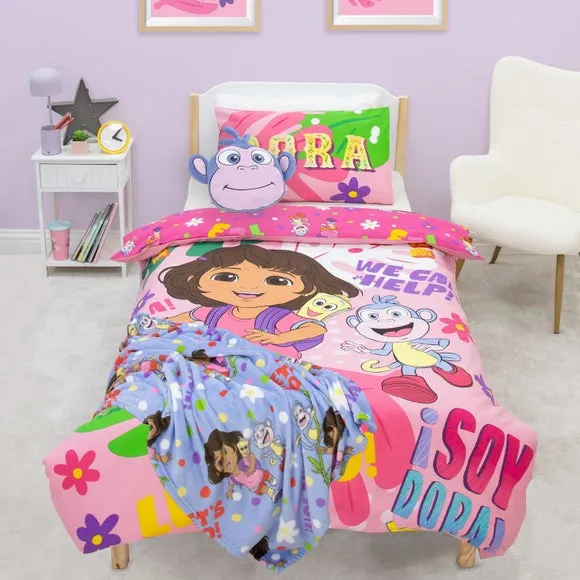 Dora Hola Reversible Duvet Cover and Pillowcase Set - Pink product