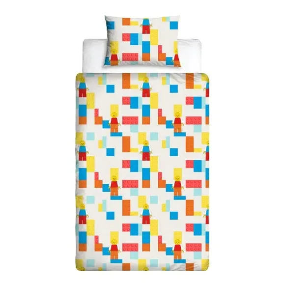 Lego Colourblock Duvet Cover & Pillowcase Set - Cream, Polycotton product