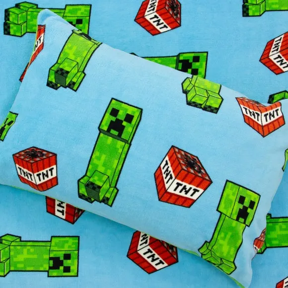 Minecraft Fleece Duvet Cover & Pillowcase Set - Green alternate view