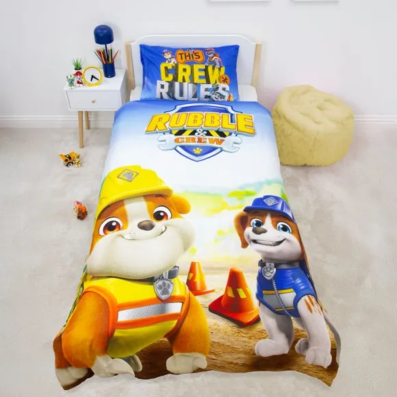 Paw Patrol Rubble'n'Crew Duvet Cover & Pillowcase Set - Yellow, Polycotton product
