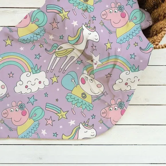 Peppa Pig Fleece Blanket - Purple, Polyester alternate view