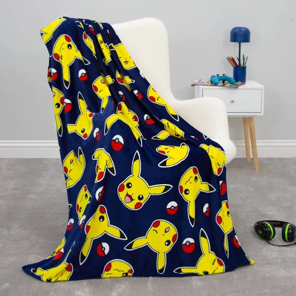 Pokemon Pikachu Fleece Blanket - Black