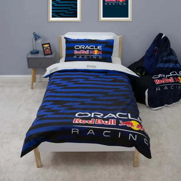 Red Bull Racing Reversible Quilt Cover and Pillowcase Set - Blue, Polycotton alternate view
