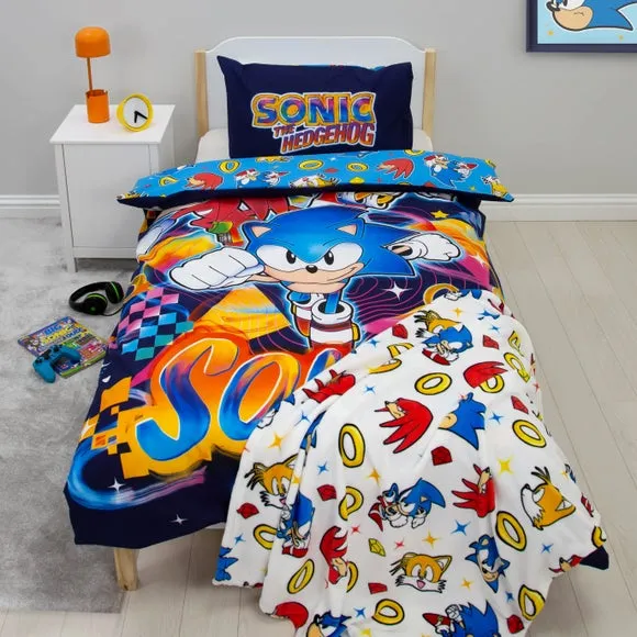 Sonic the Hedgehog Single Duvet Cover & Pillowcase Set - Blue, Polycotton product