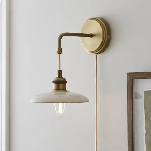 Fawsley Fern Plug-In Wall Light - Off-White, Ceramic product