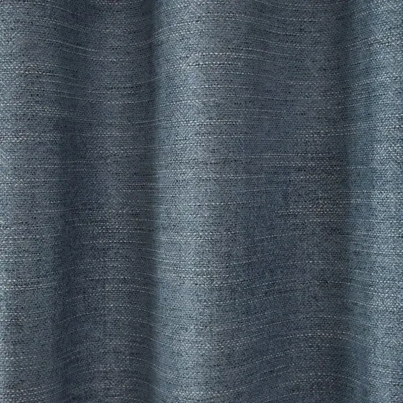 Swithland Herringbone Eyelet Curtains - Ashley Blue, Polyester by Dunelm, image 3