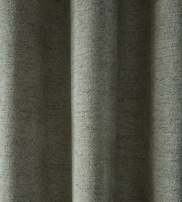 Swithland Herringbone Eyelet Curtains - Sage, Polyester by Dunelm, image 3