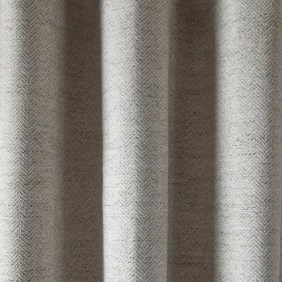 Swithland Herringbone Eyelet Curtains - White, Polyester by Dunelm, image 3