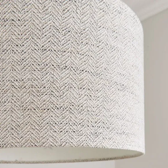 Swithland Herringbone Lamp Shade - White, Polyester by Dunelm, image 4