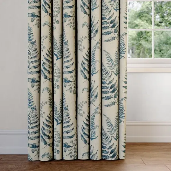 Huncote Made to Measure Curtains - Folkstone Blue, Viscose Linen product