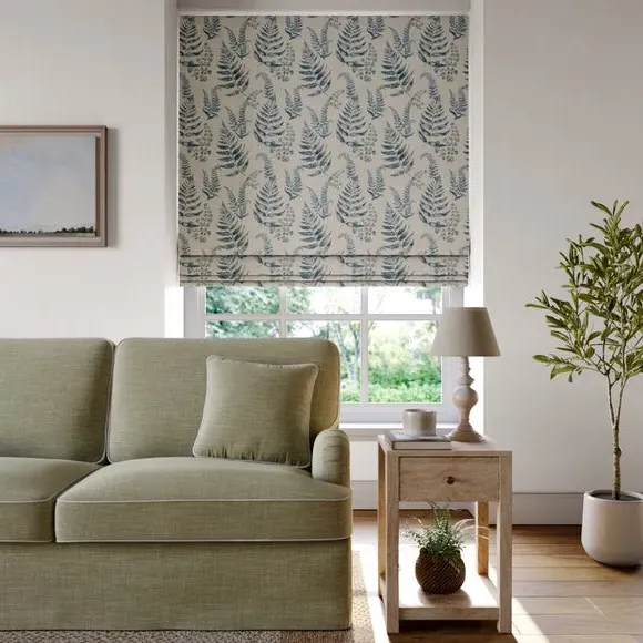 Huncote Made to Measure Roman Blind - Folkstone Blue, Viscose Linen product