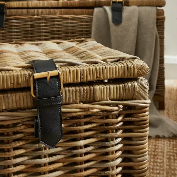 Set of 2 Storage Trunks - Brown, Rattan alternate view