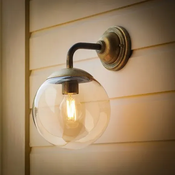 Staten Industrial Bathroom Wall Light - Antique Brass alternate view