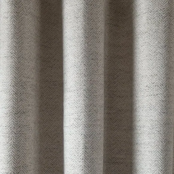 Swithland Herringbone Eyelet Door Curtain - White, Chenille alternate view