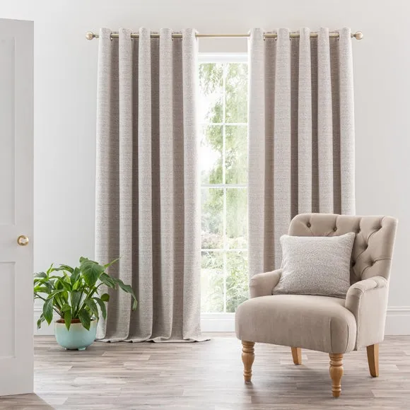 Woodhouse Eyelet Curtains Blackout - Grey, Boucle alternate view
