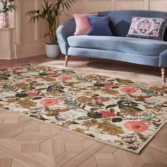 Passiflora Washable Rug - Peaches/Cream product