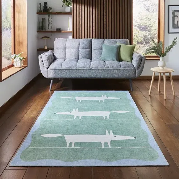 Scion Mr Fox Washable Rug - Green, White product