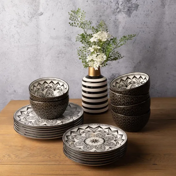 Collection 12-Piece Moroccan Dinner Set - Black alternate view
