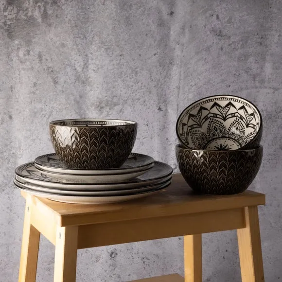 Collection 12-Piece Moroccan Dinner Set - Black product
