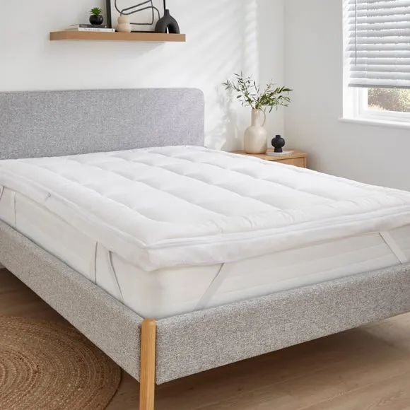Dual Layer Memory Foam Mattress Topper - White product