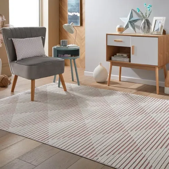 Geometric Indoor Outdoor Rug - Rose alternate view
