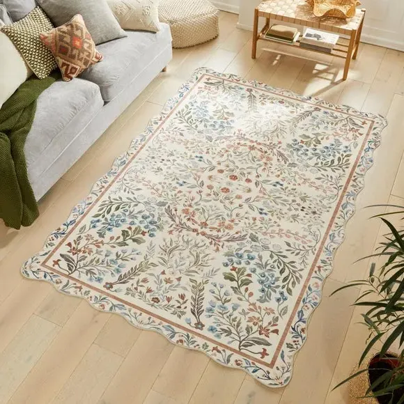 Liberty Botanical Scalloped Washable Rug - Multicoloured, Polyester product