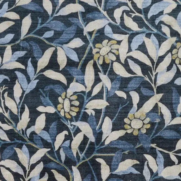 Liberty Floral Scalloped Washable Rug - Floral Navy alternate view