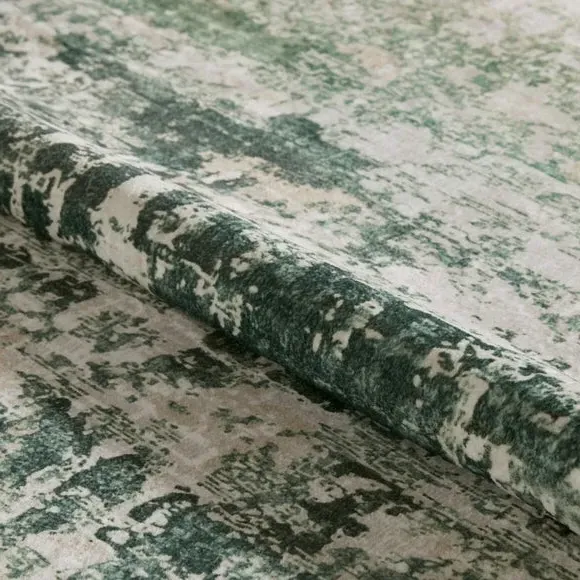 Luxe Washable Rug - Olive, Faux Rabbit Fur alternate view