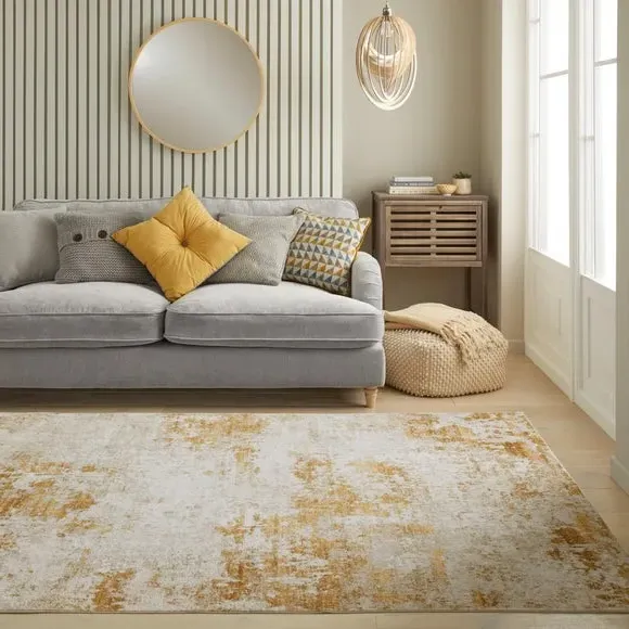 Luxe Washable Rug - Yellow, Polyester