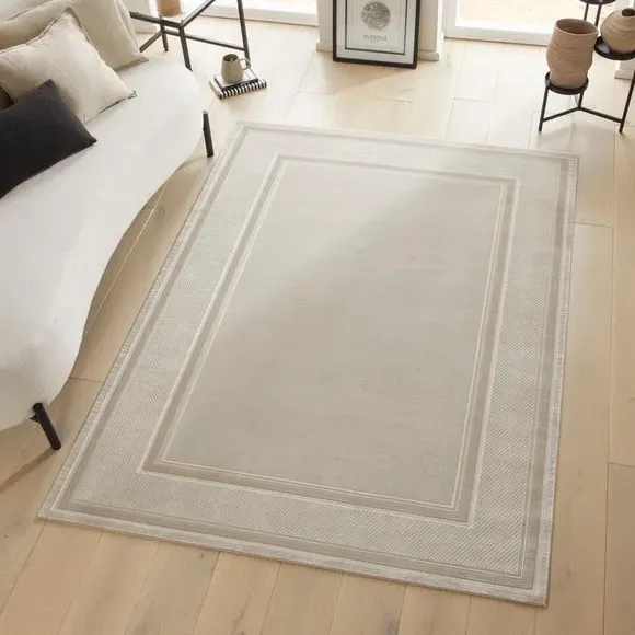 Olivia Border Rug - Beige, Velvet product