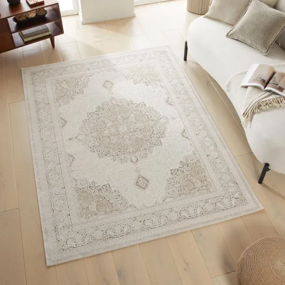 Olivia Velvet Medallion Rug - Khaki product