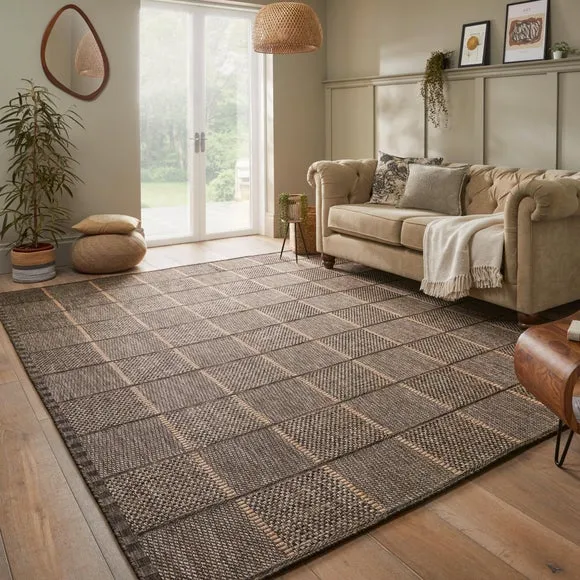 Sumac Indoor Outdoor Checkered Rug - Mocha product