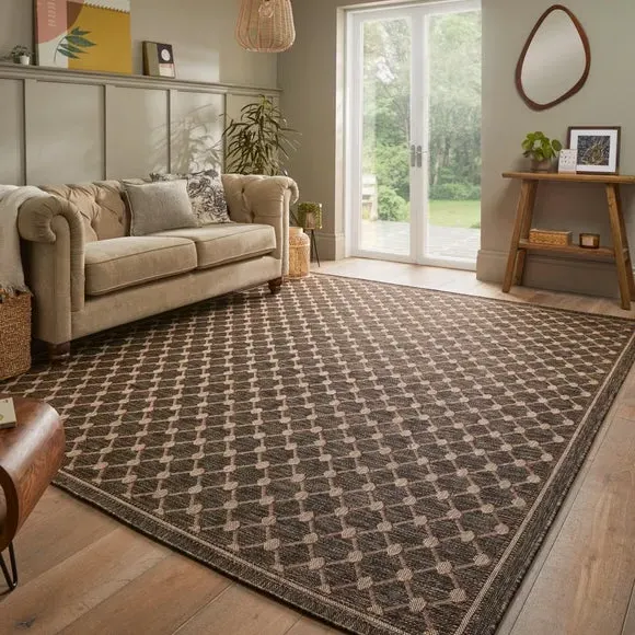 Sumac Indoor Outdoor Trellis Rug - Brown product