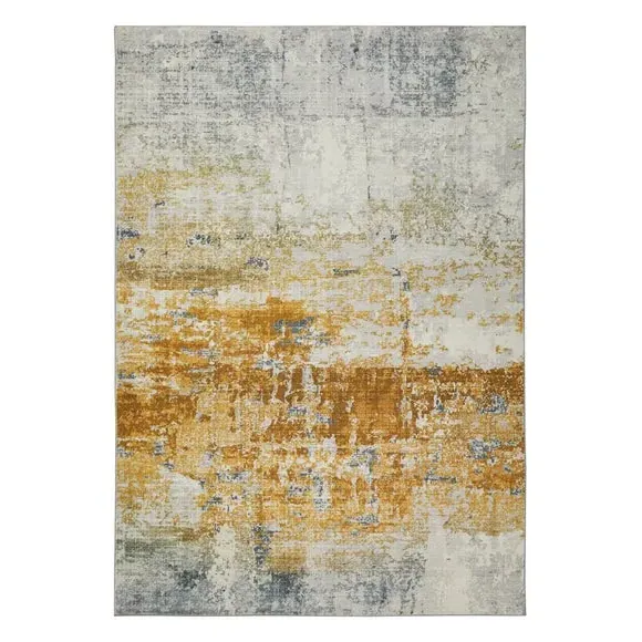 Washable Area Rug - Gold, Faux Rabbit Fur alternate view