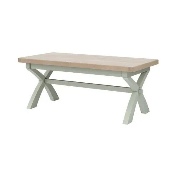 Salcombe 6-8 Seater Extendable Dining Table - Green, Solid Wood alternate view