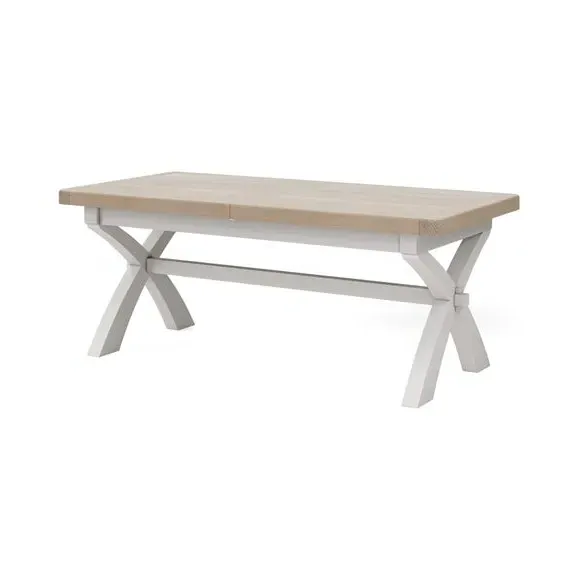 Salcombe 6-8 Seater Extendable Dining Table - Stone, Solid Wood by Dunelm, alternate view