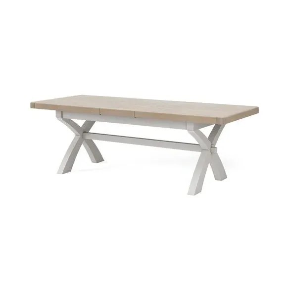Salcombe 6-8 Seater Extendable Dining Table - Stone, Solid Wood by Dunelm, image 3